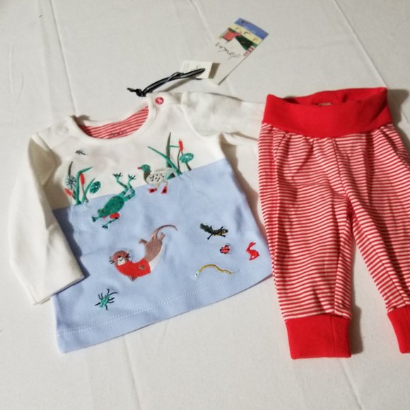 Joules Baby Organic Grown Cotton Artwork Set - Whitepond - NEWBORN NWT - Picture 2 of 8